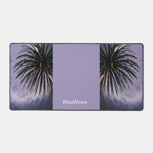 Windgeblazen palmboom Tropisch Paarse  Bureaumat (Voorkant)