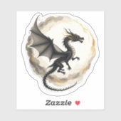 Windgeveegde inktwas Dragon-Sticker Sticker (Vel)