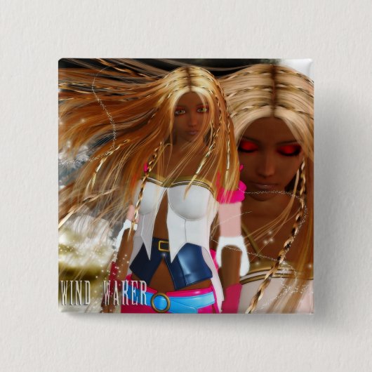 Windglas: Alternatief Vierkante Button 5,1 Cm (Voorkant)