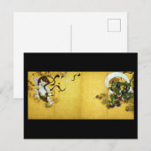 Windgod en dondergod, Tawaraya Sotatsu Briefkaart (Voorkant / Achterkant)