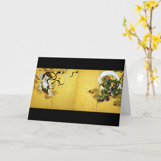 Windgod en dondergod, Tawaraya Sotatsu Kaart (Gele Bloem)