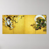 Windgod en dondergod, Tawaraya Sotatsu Poster (Voorkant)