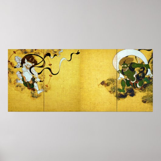 Windgod en dondergod, Tawaraya Sotatsu Poster (Voorkant)