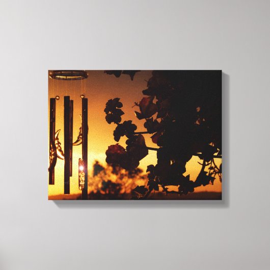Windgong Gouden Zonsondergang Canvas Afdruk (Voorkant)