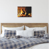 Windgong Gouden Zonsondergang Canvas Afdruk (Insitu (Slaapkamer))