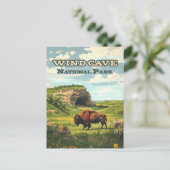 Windgrot Nationaal Park Bison South Dakota Briefkaart (Staand voorkant)