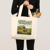 Windgrot Nationaal Park Bison South Dakota Grote Tote Bag (Voorkant (product))