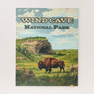 Windgrot Nationaal Park Bison South Dakota Legpuzzel
