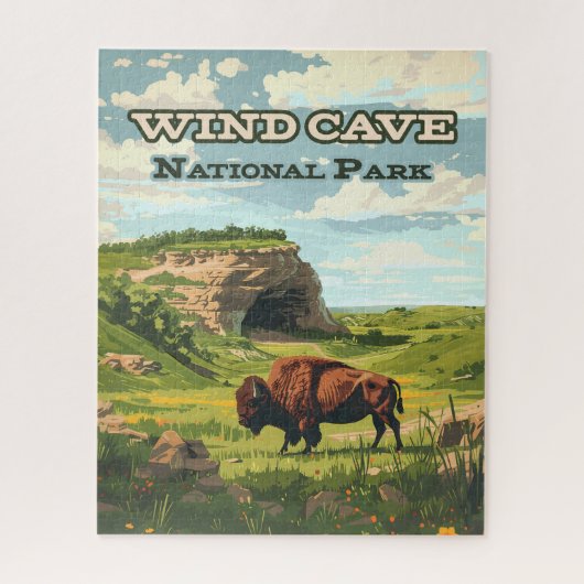 Windgrot Nationaal Park Bison South Dakota Legpuzzel (Verticaal)