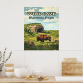 Windgrot Nationaal Park Bison South Dakota Poster (Keuken)