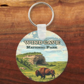 Windgrot Nationaal Park Bison South Dakota Sleutelhanger (Voorkant)