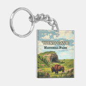 Windgrot Nationaal Park Bison South Dakota Sleutelhanger (Voorkant Links)