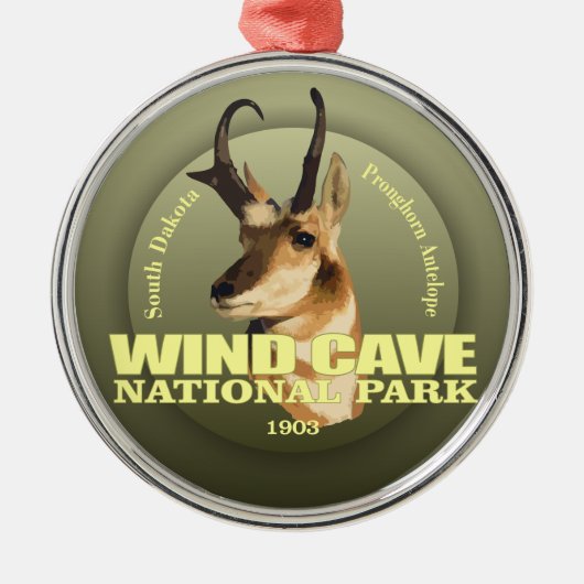 Windgrot NP (Pronghorn) WT Metalen Ornament (Voorkant)