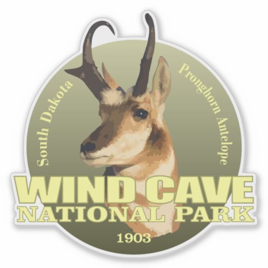 Windgrot NP (Pronghorn) WT Sticker (Voorkant)