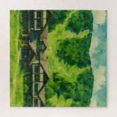 Windham Mountain Lodge NY Zomer Waterverf Legpuzzel (Horizontaal)