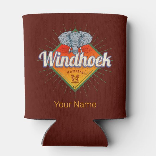 Windhoek Namibië Retro Elephant Afrika Blikjeskoeler (Achterkant)