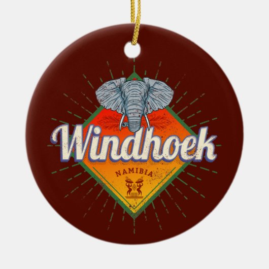 Windhoek Namibië Retro Elephant Afrika Keramisch Ornament (Voorkant)