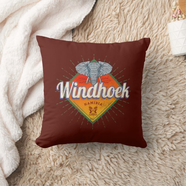 Windhoek Namibië Retro Elephant  Afrika Kussen (Deken)