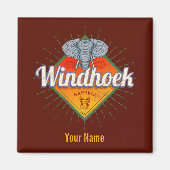 Windhoek Namibië Retro Elephant  Afrika Magneet (Voorkant)