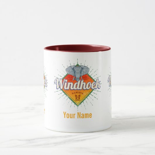 Windhoek Namibië Retro Elephant  Afrika Mok (Midden)