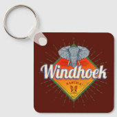 Windhoek Namibië Retro Elephant Afrika Sleutelhanger (Voorkant)