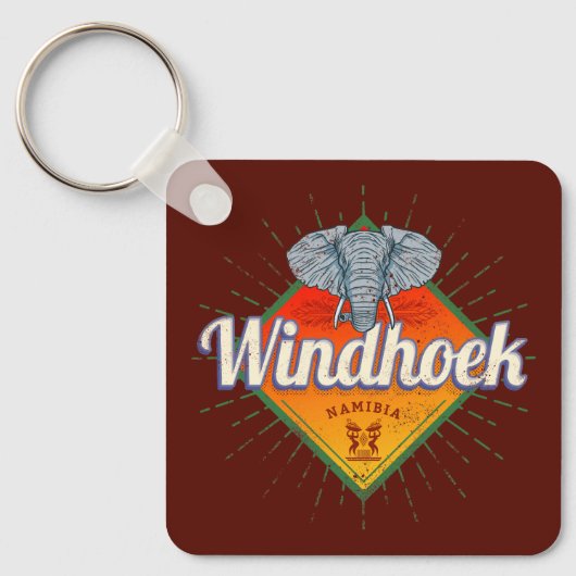 Windhoek Namibië Retro Elephant  Afrika Sleutelhanger (Voorkant)