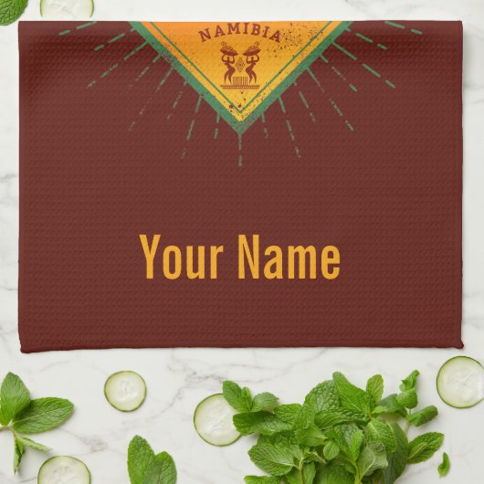 Windhoek Namibië Retro Elephant  Afrika Theedoek (Gevouwen)