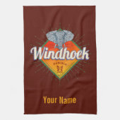 Windhoek Namibië Retro Elephant  Afrika Theedoek (Verticaal)
