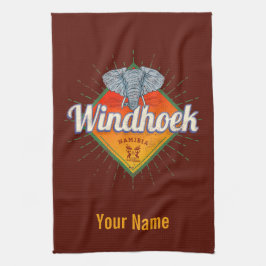 Windhoek Namibië Retro Elephant  Afrika Theedoek