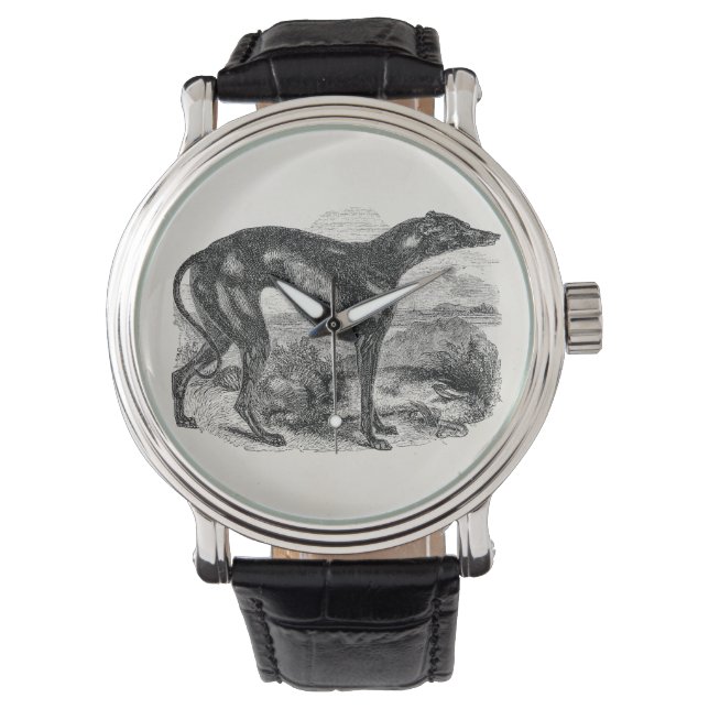 windhond 1800s - Greyhounds Dogs Horloge (Voorkant)