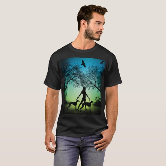 windhond avondwandeling t-shirt (Voorkant volledig)