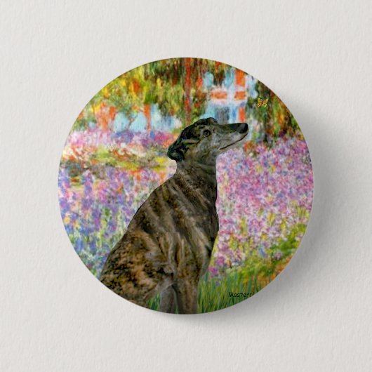 Windhond (br2) - Tuin Ronde Button 5,7 Cm (Voorkant)