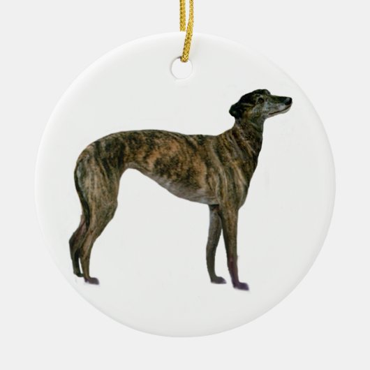 Windhond - Brindle (staand) Keramisch Ornament (Voorkant)
