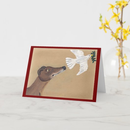 Windhond en Duif Kaart (Gele Bloem)