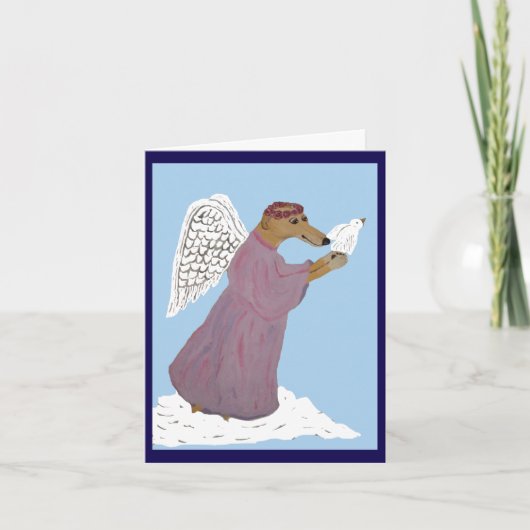 Windhond Engel met Witte Duif (Voorkant)
