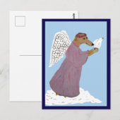Windhond Engel met Witte Duif Briefkaart (Voorkant / Achterkant)