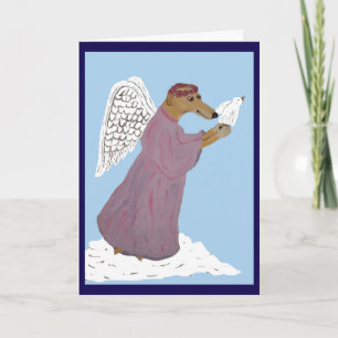 Windhond Engel met Witte Duif Kaart