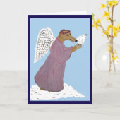 Windhond Engel met Witte Duif Kaart (Gele Bloem)