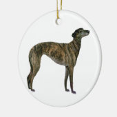 Windhond - gestreept (staand) keramisch ornament (Links)