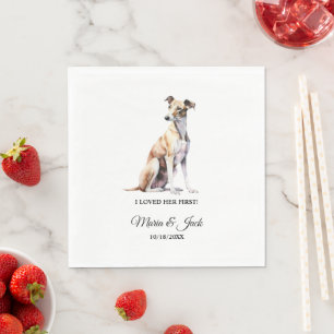 Windhond Honden Bruiloft Servetten met Foto