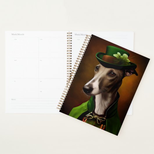Windhond in St. Patrick's Day jurk Planner (Display)