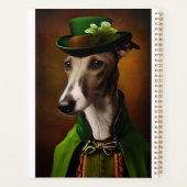Windhond in St. Patrick's Day jurk Planner (Achterkant)