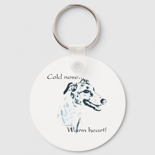 windhond koude neus, warm hart sleutelhanger (Voorkant)