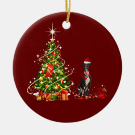 windhond met kerstmis met Pet Keramisch Ornament