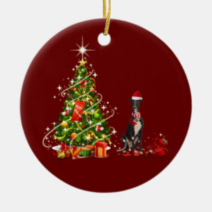 windhond met kerstmis met Pet Keramisch Ornament