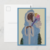 Windhond met witte duif briefkaart (Voorkant / Achterkant)