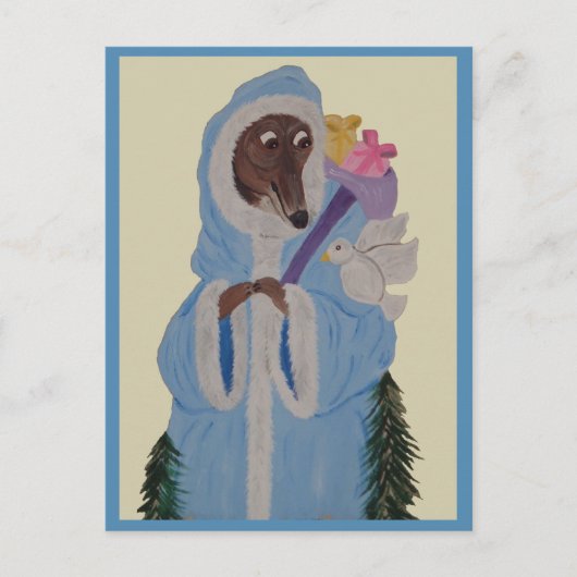 Windhond met witte duif briefkaart (Voorkant)