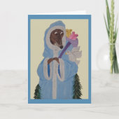 Windhond met witte duif kaart (Voorkant)