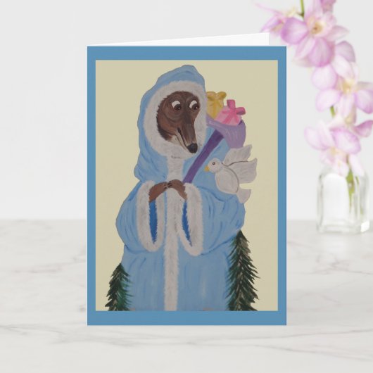 Windhond met witte duif kaart (Orchidee)