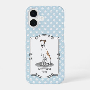 Windhond Moeder (herten wit) Schattige Hond Moeder iPhone 16 Hoesje